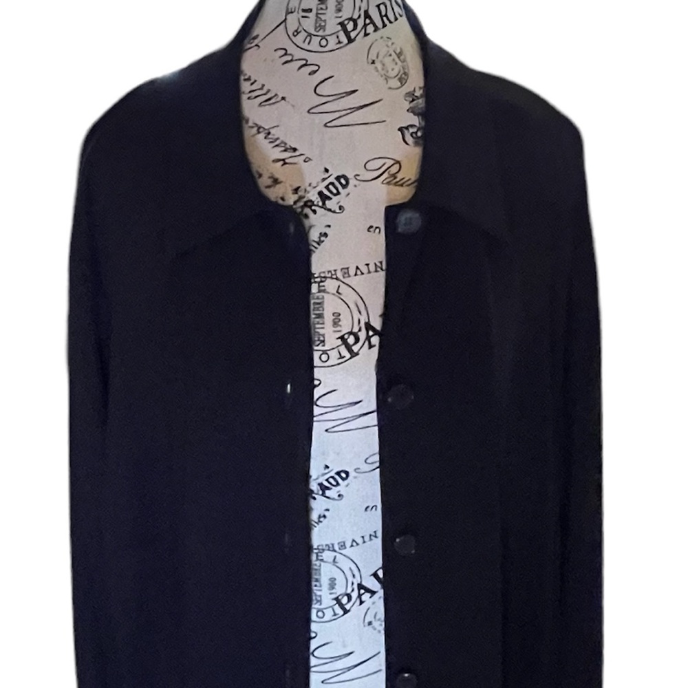 Karen Kane Long Sleeve Collared Button Down Black Jacket Women’s Plus Size 2X - Picture 5 of 8